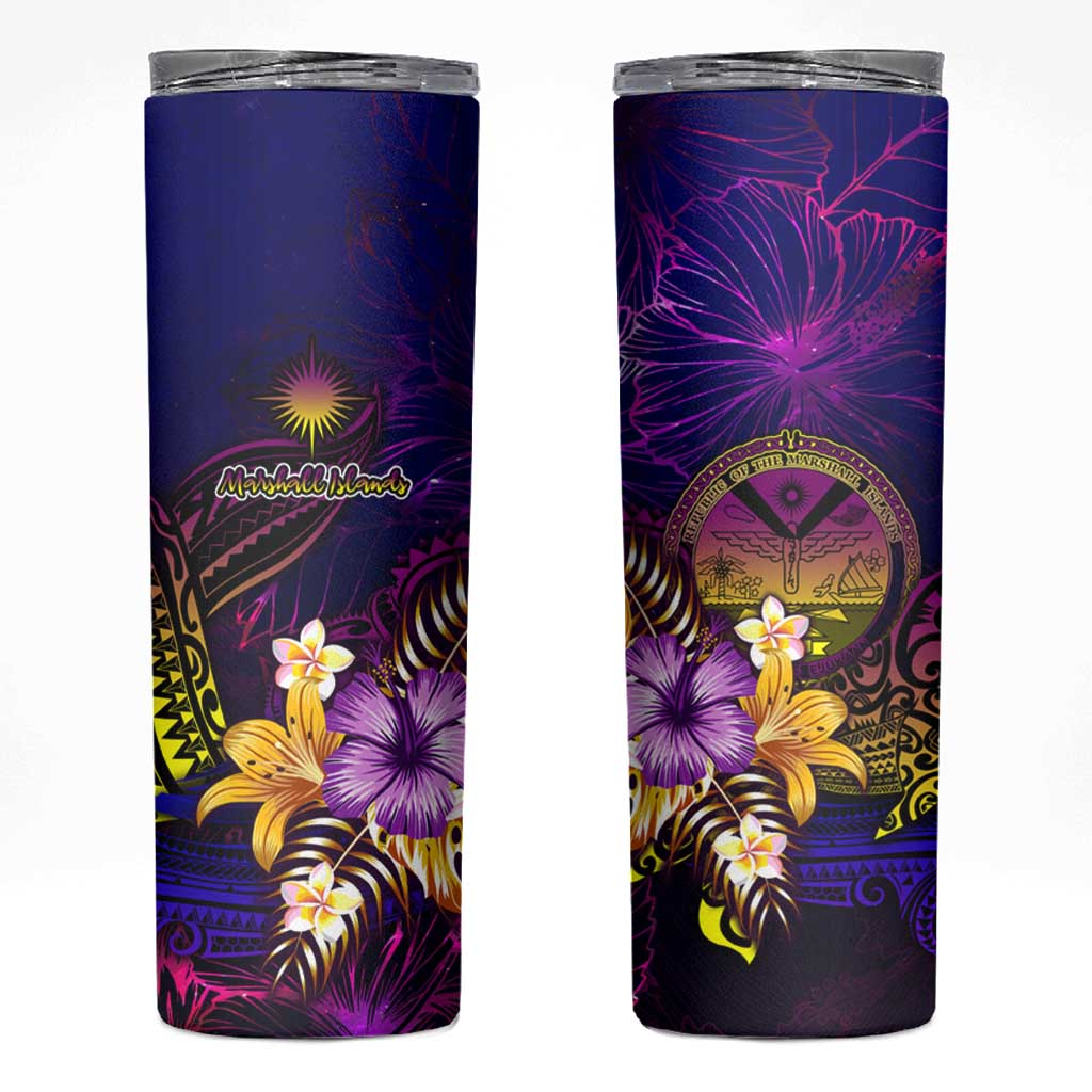 Marshall Islands Skinny Tumbler Whale Hibiscus Polynesian