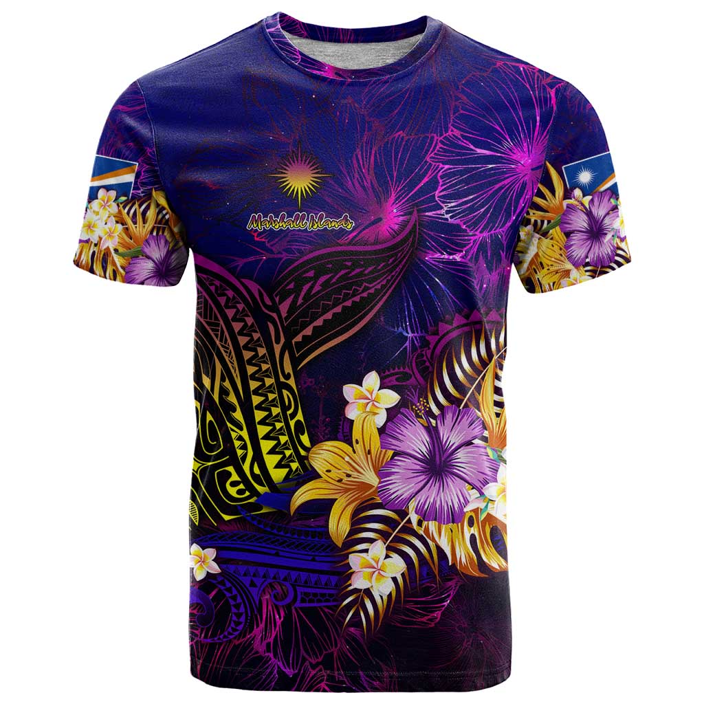 Marshall Islands T Shirt Whale Hibiscus Polynesian