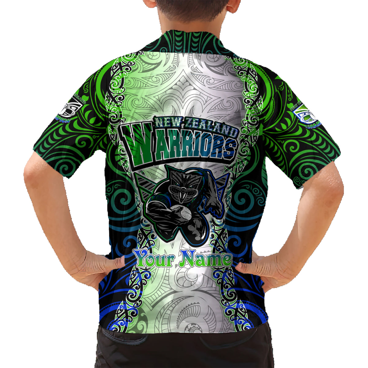 Personalised New Zealand Warriors Hawaiian Shirt Maori Silver Fern Green DT02 - Polynesian Pride