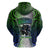 Personalised New Zealand Warriors Hoodie Maori Silver Fern Green DT02