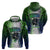 Personalised New Zealand Warriors Hoodie Maori Silver Fern Green DT02