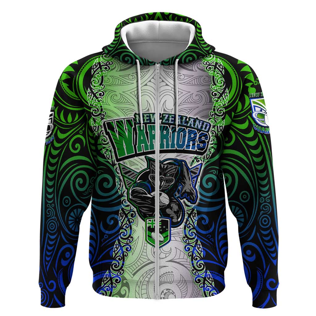 Personalised New Zealand Warriors Hoodie Maori Silver Fern Green DT02