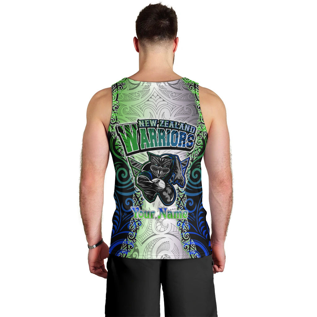Personalised New Zealand Warriors Men Tank Top Maori Silver Fern Green DT02 - Polynesian Pride