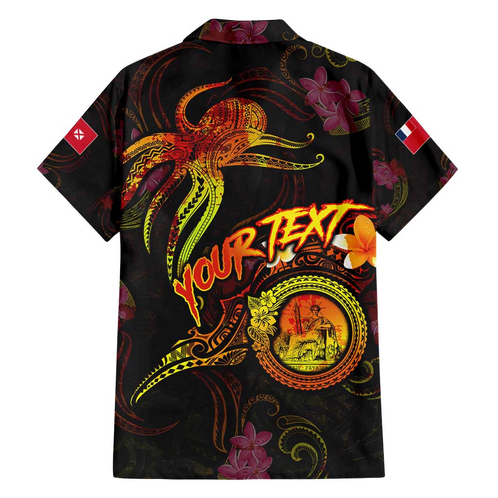 Wallis and Futuna Family Matching Off Shoulder Short Dress and Hawaiian Shirt Octopus Plumeria Polynesian Tattoo