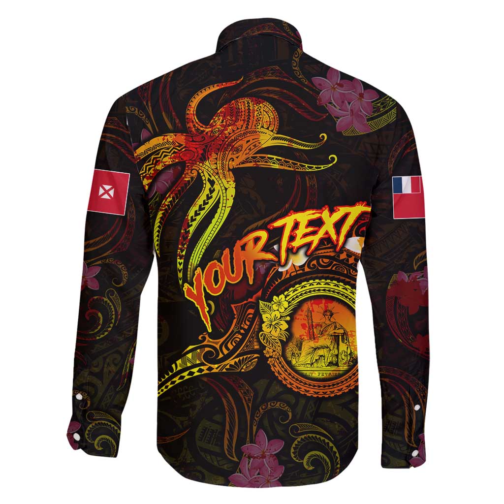 Wallis and Futuna Family Matching Off Shoulder Short Dress and Hawaiian Shirt Octopus Plumeria Polynesian Tattoo