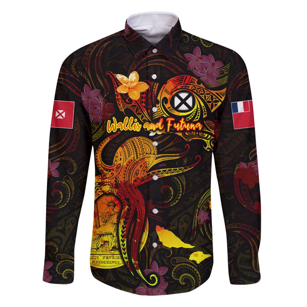 Wallis and Futuna Family Matching Tank Maxi Dress and Hawaiian Shirt Octopus Plumeria Polynesian Tattoo