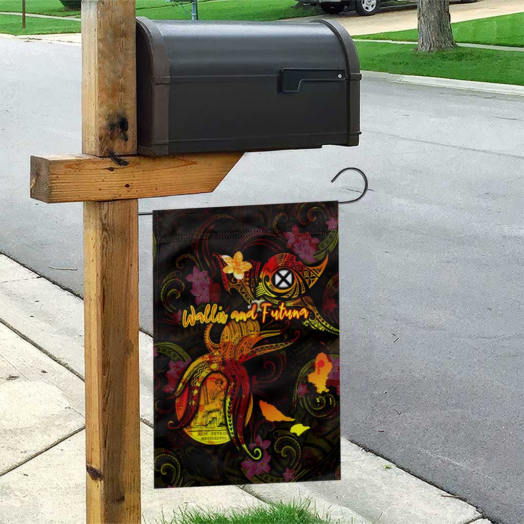 Wallis and Futuna Garden Flag Octopus Plumeria Polynesian Tattoo