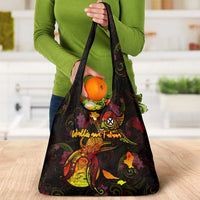Wallis and Futuna Grocery Bag Octopus Plumeria Polynesian Tattoo