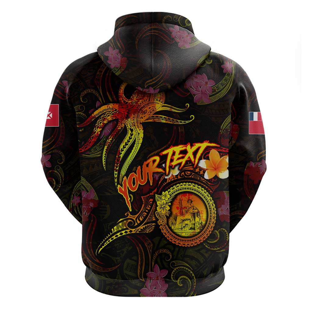 Wallis and Futuna Hoodie Octopus Plumeria Polynesian Tattoo