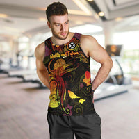 Wallis and Futuna Men Tank Top Octopus Plumeria Polynesian Tattoo