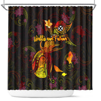 Wallis and Futuna Shower Curtain Octopus Plumeria Polynesian Tattoo