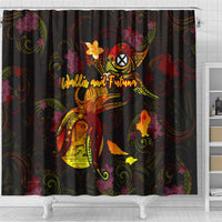 Wallis and Futuna Shower Curtain Octopus Plumeria Polynesian Tattoo