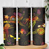 Wallis and Futuna Skinny Tumbler Octopus Plumeria Polynesian Tattoo