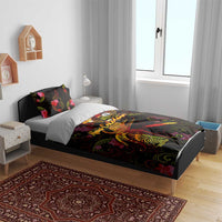 New Caledonia Bedding Set Octopus Plumeria Polynesian Tattoo
