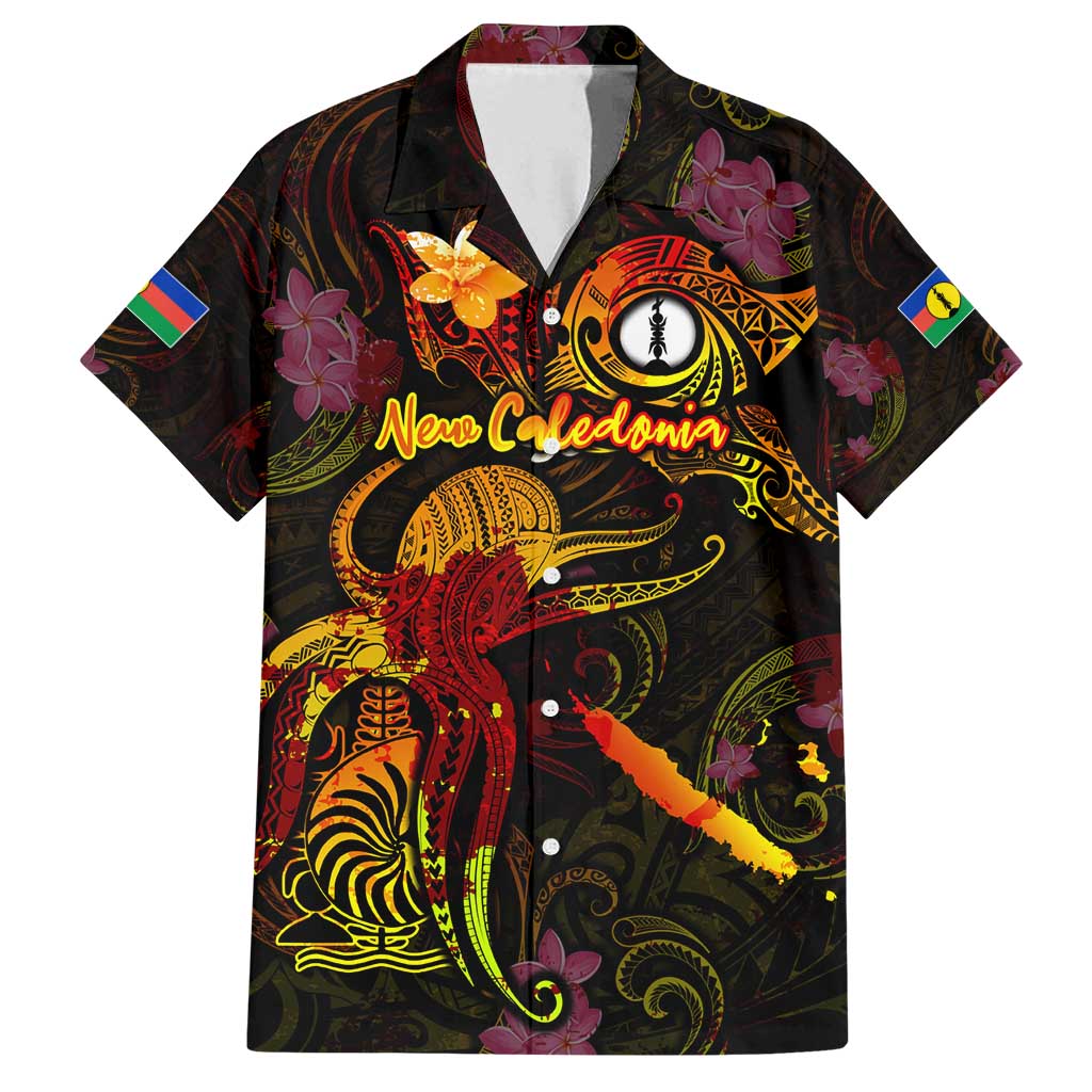 New Caledonia Family Matching Long Sleeve Bodycon Dress and Hawaiian Shirt Octopus Plumeria Polynesian Tattoo