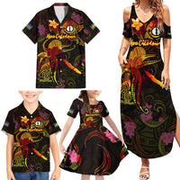 New Caledonia Family Matching Summer Maxi Dress and Hawaiian Shirt Octopus Plumeria Polynesian Tattoo
