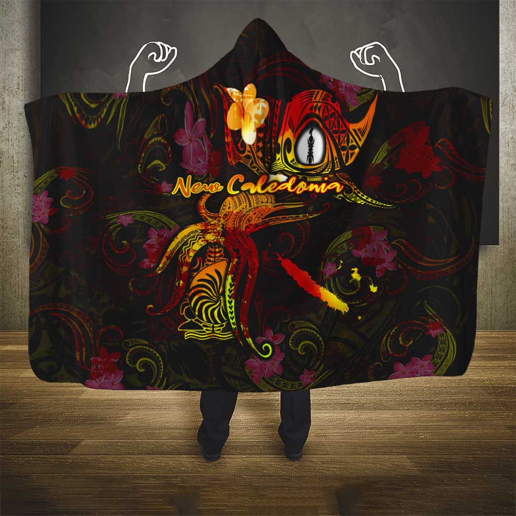 New Caledonia Hooded Blanket Octopus Plumeria Polynesian Tattoo