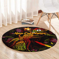 New Caledonia Round Carpet Octopus Plumeria Polynesian Tattoo
