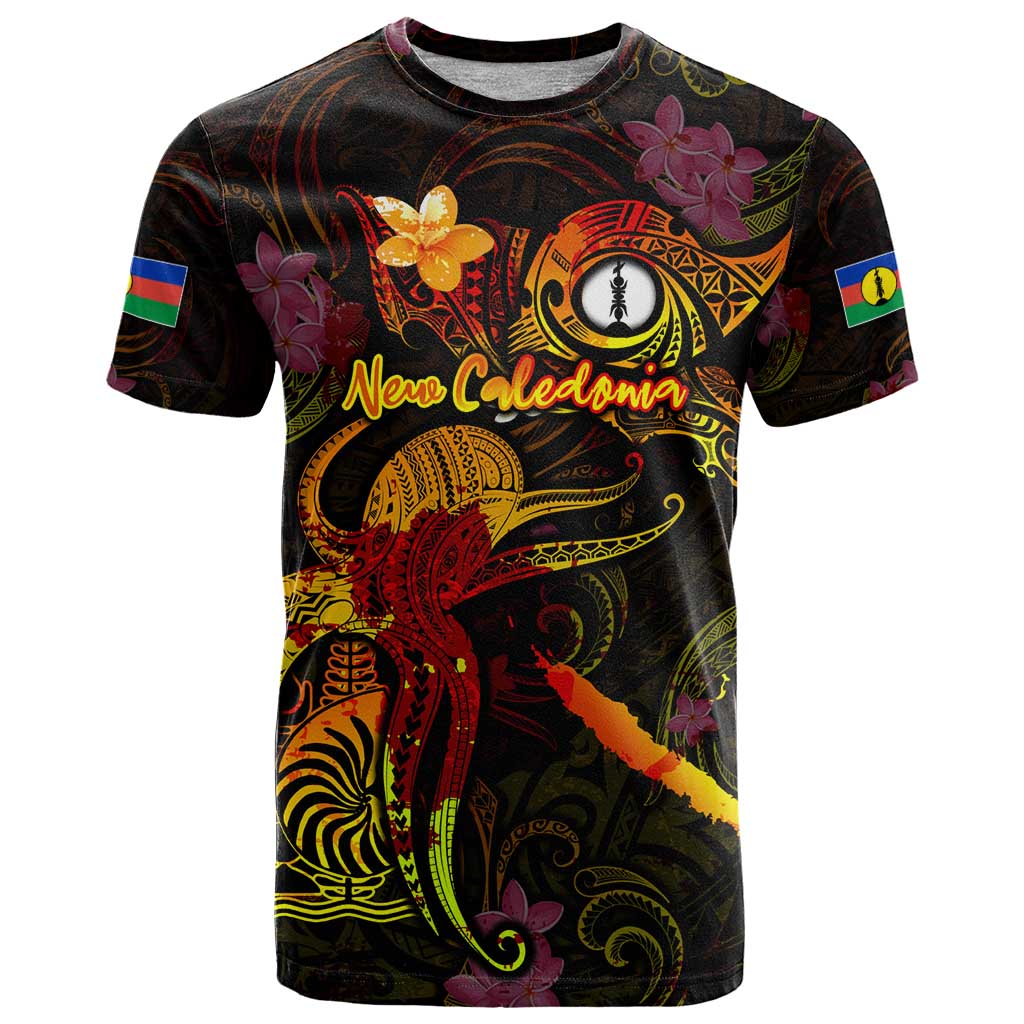 New Caledonia T Shirt Octopus Plumeria Polynesian Tattoo
