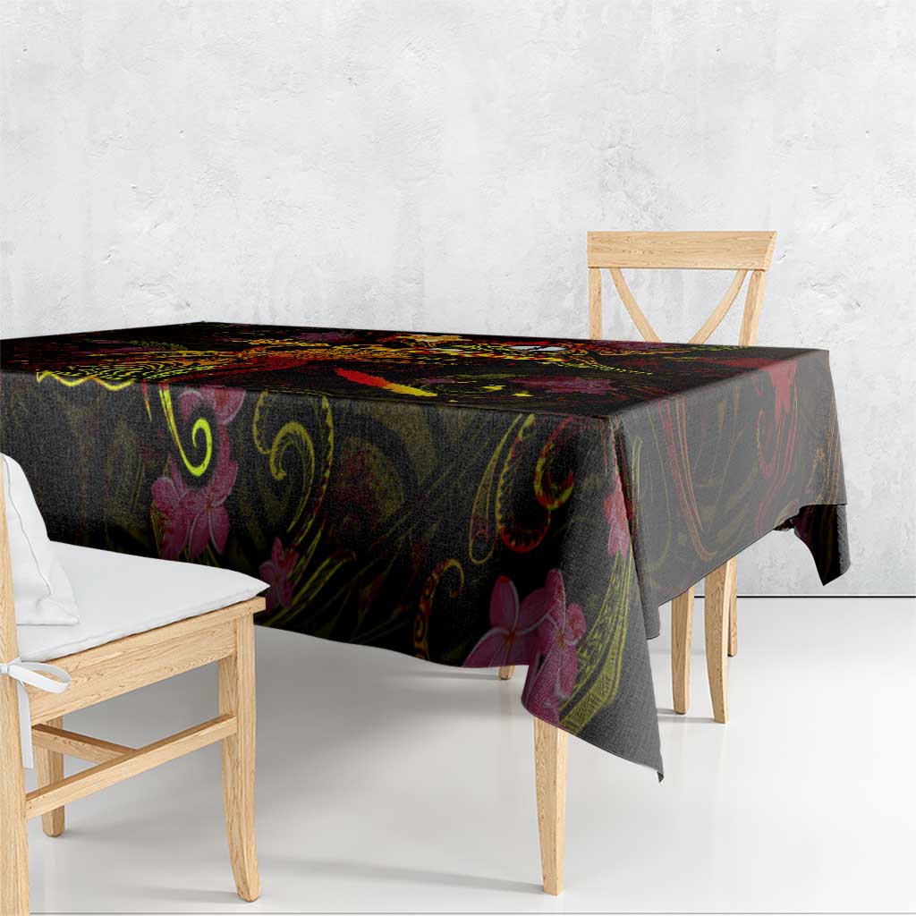 New Caledonia Tablecloth Octopus Plumeria Polynesian Tattoo