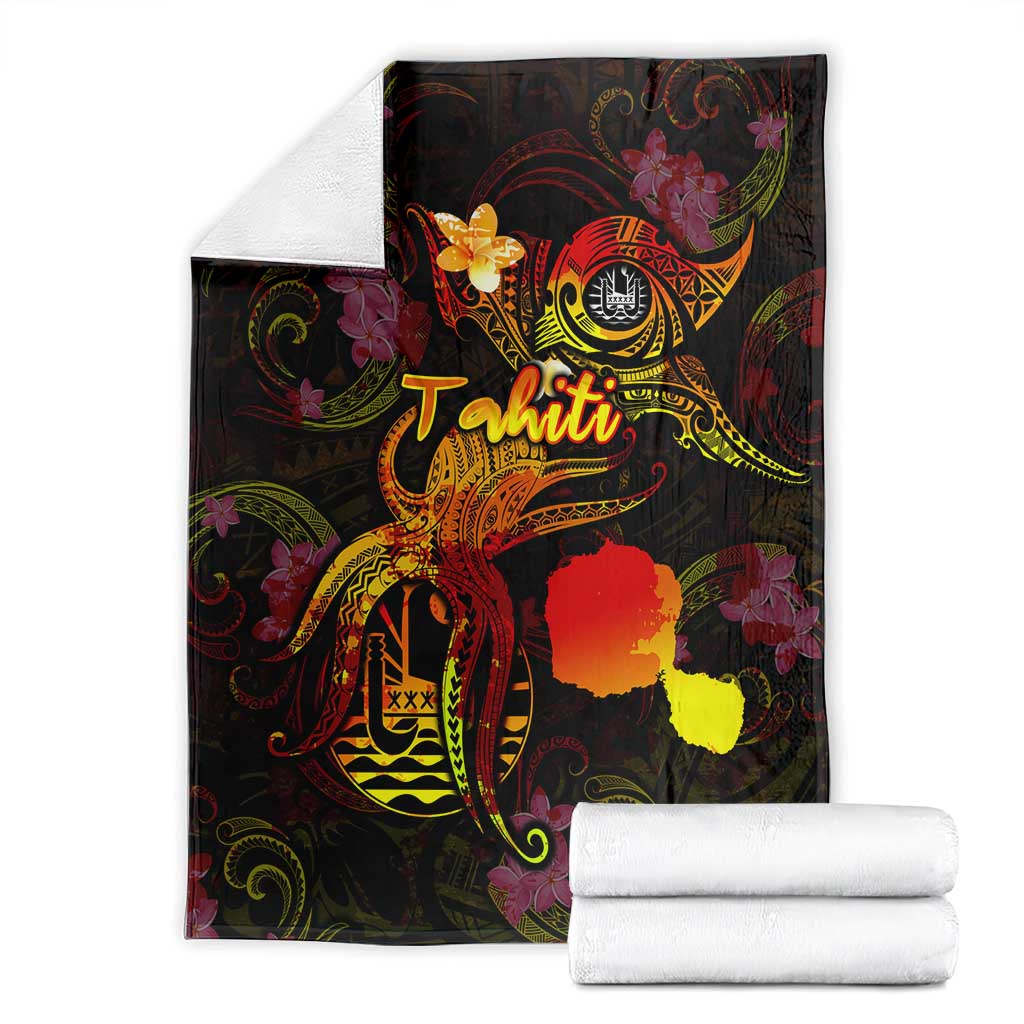 Tahiti French Polynesia Blanket Octopus Plumeria Polynesian Tattoo