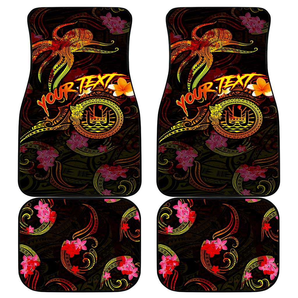 Tahiti French Polynesia Car Mats Octopus Plumeria Polynesian Tattoo