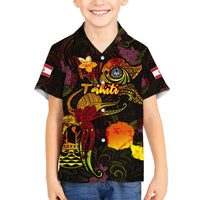 Tahiti French Polynesia Family Matching Summer Maxi Dress and Hawaiian Shirt Octopus Plumeria Polynesian Tattoo