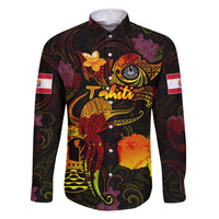 Tahiti French Polynesia Family Matching Tank Maxi Dress and Hawaiian Shirt Octopus Plumeria Polynesian Tattoo