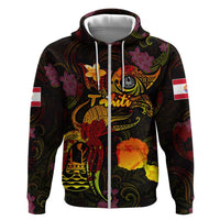 Tahiti French Polynesia Hoodie Octopus Plumeria Polynesian Tattoo