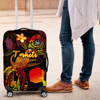 Tahiti French Polynesia Luggage Cover Octopus Plumeria Polynesian Tattoo