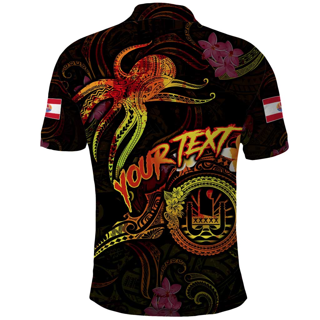 Tahiti French Polynesia Polo Shirt Octopus Plumeria Polynesian Tattoo