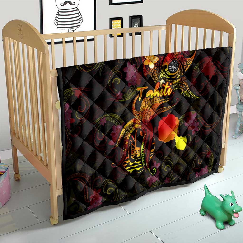 Tahiti French Polynesia Quilt Octopus Plumeria Polynesian Tattoo