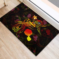 Tahiti French Polynesia Rubber Doormat Octopus Plumeria Polynesian Tattoo
