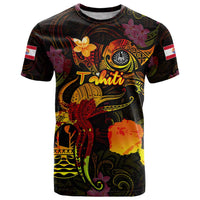 Tahiti French Polynesia T Shirt Octopus Plumeria Polynesian Tattoo