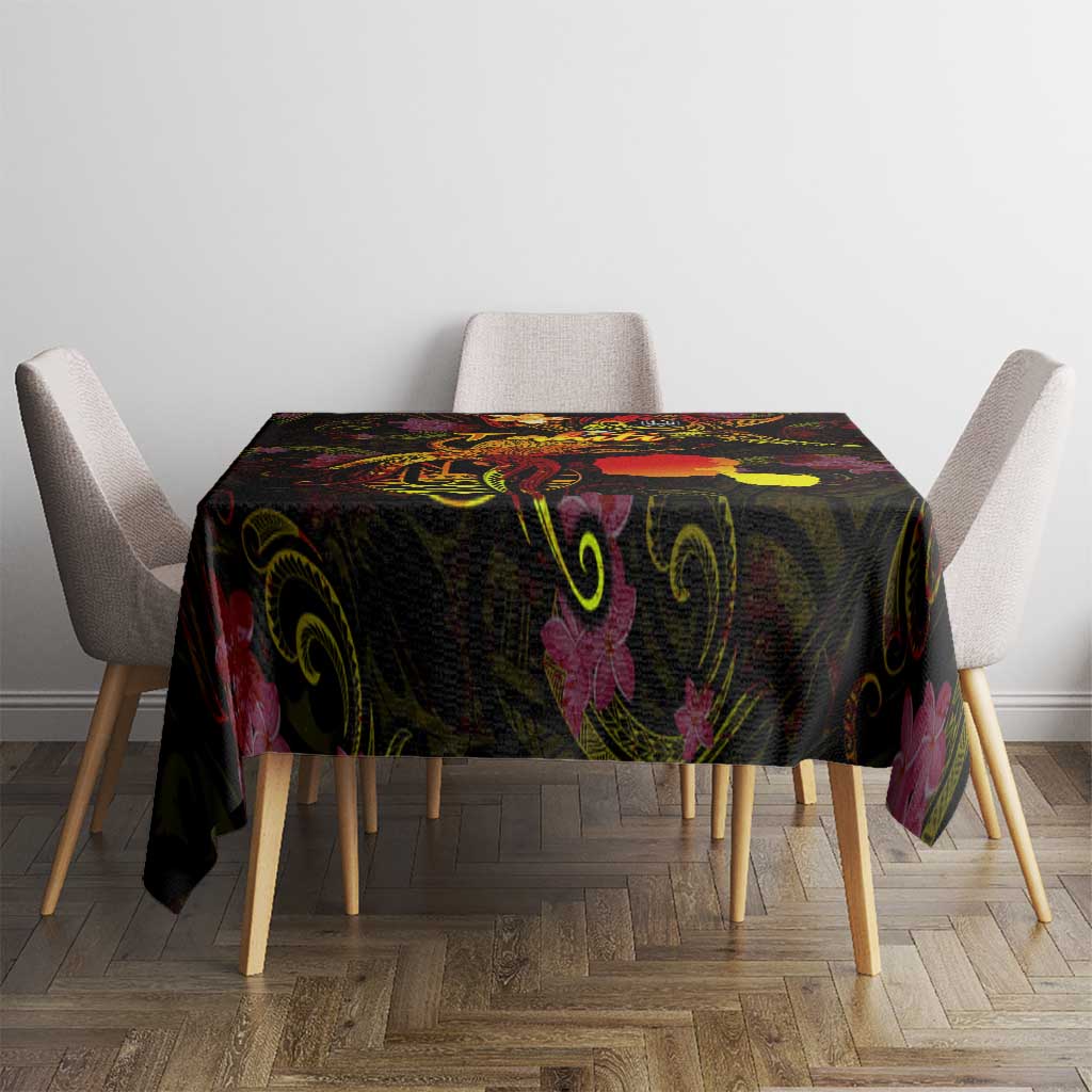 Tahiti French Polynesia Tablecloth Octopus Plumeria Polynesian Tattoo