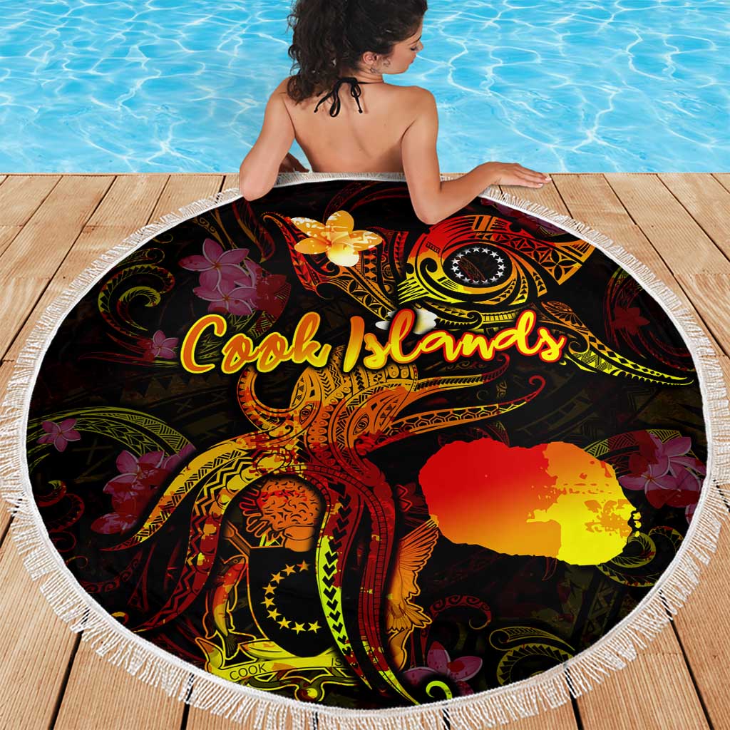 Cook Islands Beach Blanket Octopus Plumeria Polynesian Tattoo
