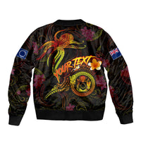 Cook Islands Bomber Jacket Octopus Plumeria Polynesian Tattoo