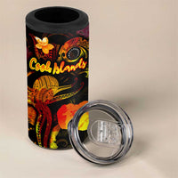 Cook Islands 4 in 1 Can Cooler Tumbler Octopus Plumeria Polynesian Tattoo