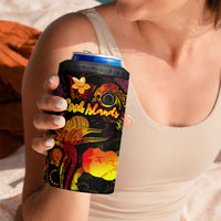 Cook Islands 4 in 1 Can Cooler Tumbler Octopus Plumeria Polynesian Tattoo