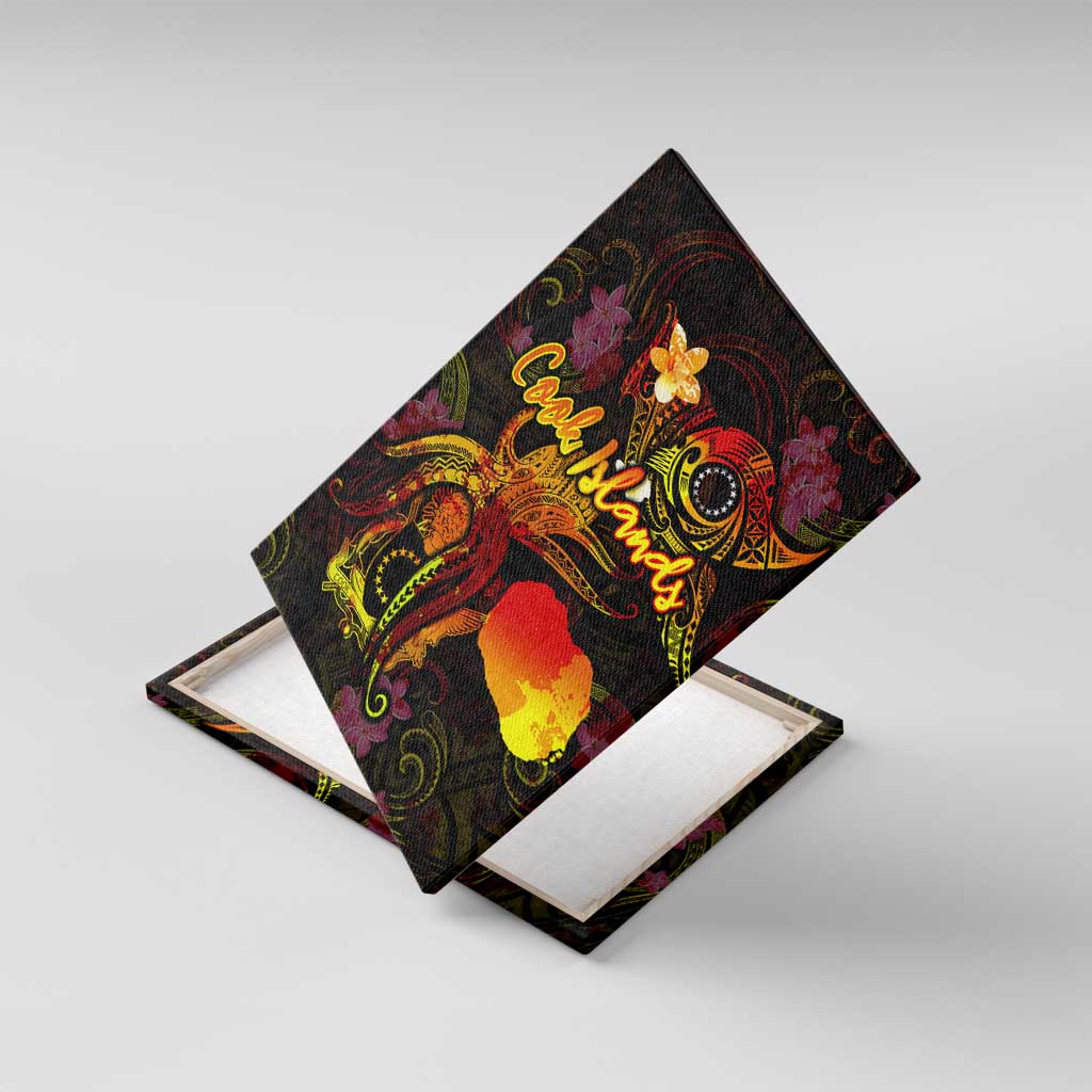 Cook Islands Canvas Wall Art Octopus Plumeria Polynesian Tattoo