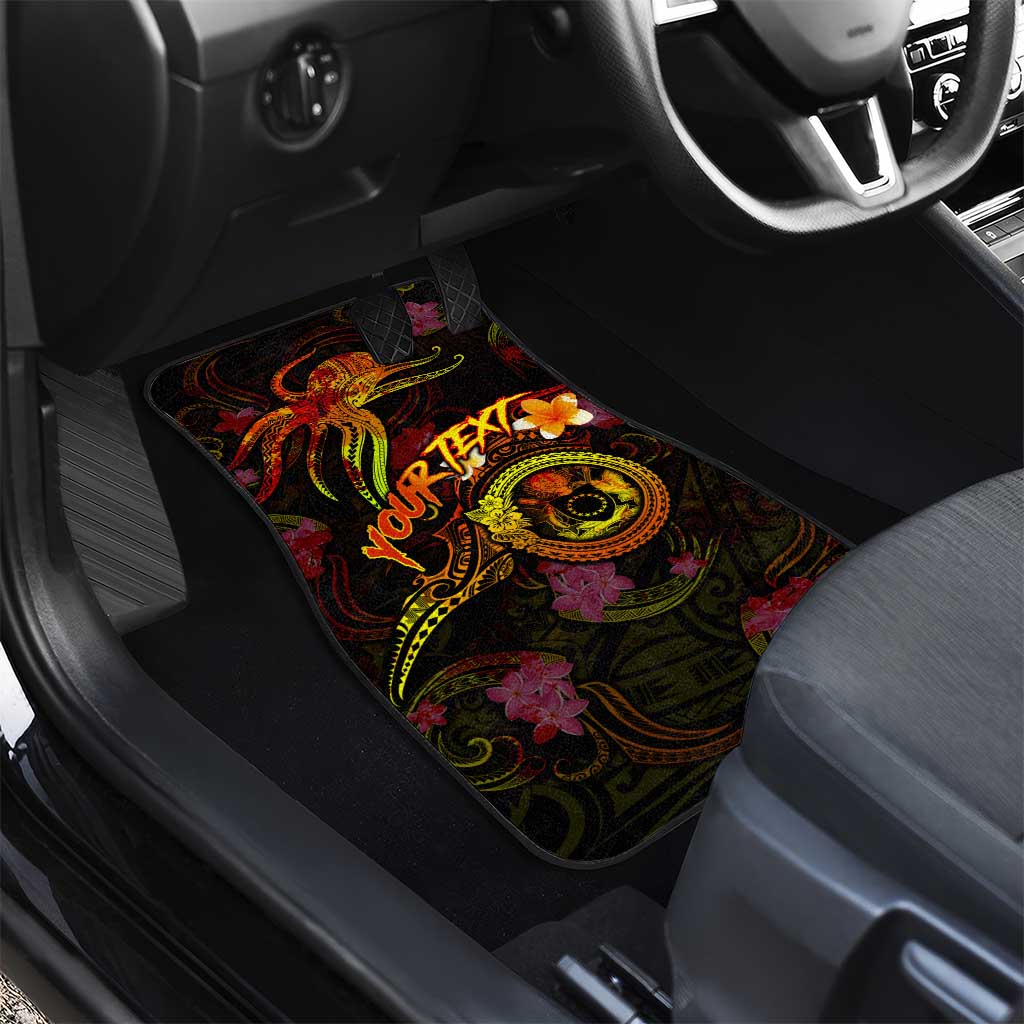 Cook Islands Car Mats Octopus Plumeria Polynesian Tattoo