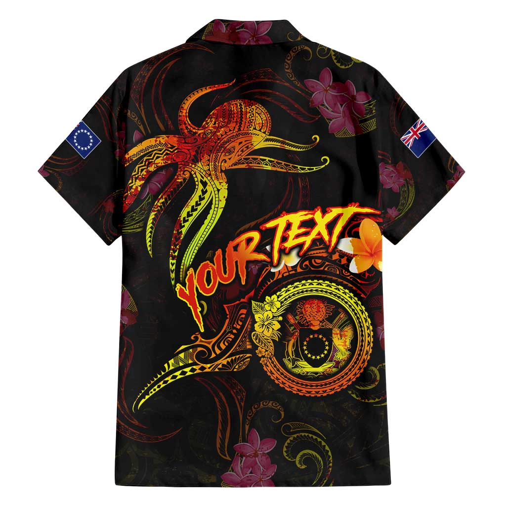 Cook Islands Family Matching Off Shoulder Short Dress and Hawaiian Shirt Octopus Plumeria Polynesian Tattoo