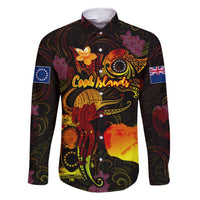 Cook Islands Family Matching Short Sleeve Bodycon Dress and Hawaiian Shirt Octopus Plumeria Polynesian Tattoo