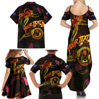 Cook Islands Family Matching Summer Maxi Dress and Hawaiian Shirt Octopus Plumeria Polynesian Tattoo