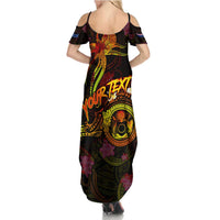 Cook Islands Family Matching Summer Maxi Dress and Hawaiian Shirt Octopus Plumeria Polynesian Tattoo