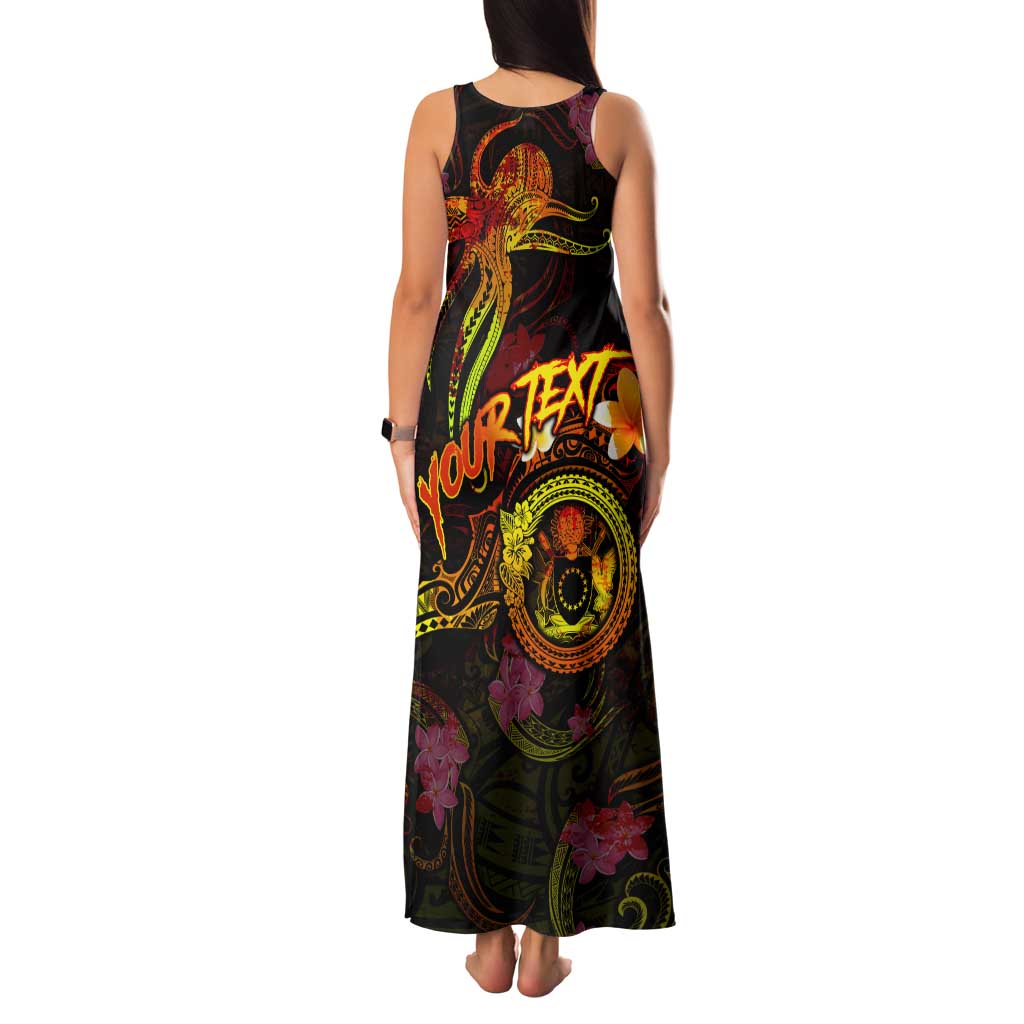 Cook Islands Family Matching Tank Maxi Dress and Hawaiian Shirt Octopus Plumeria Polynesian Tattoo