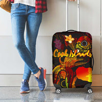Cook Islands Luggage Cover Octopus Plumeria Polynesian Tattoo