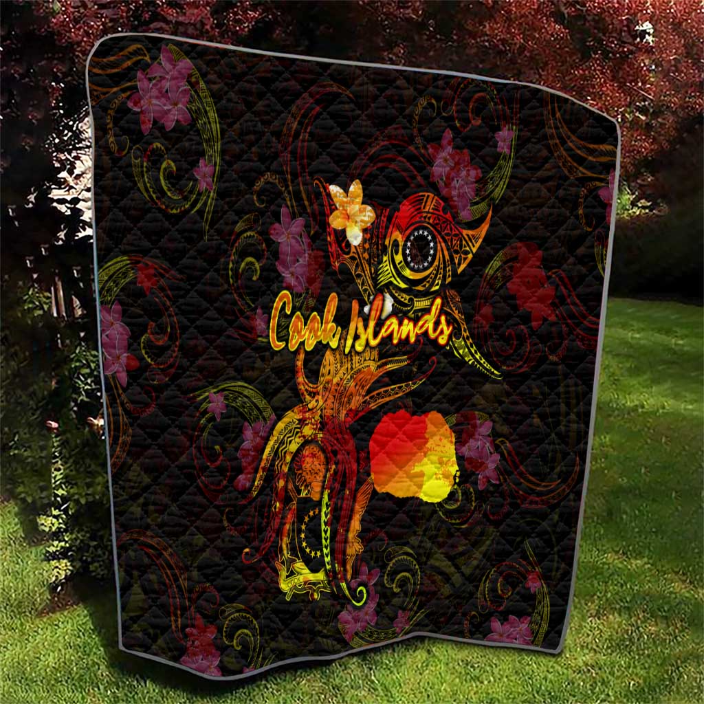 Cook Islands Quilt Octopus Plumeria Polynesian Tattoo