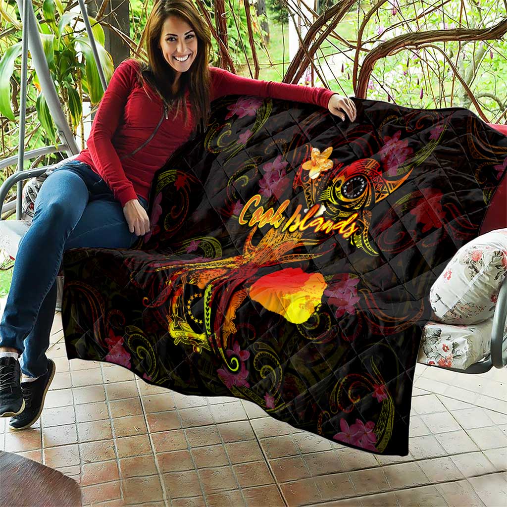 Cook Islands Quilt Octopus Plumeria Polynesian Tattoo