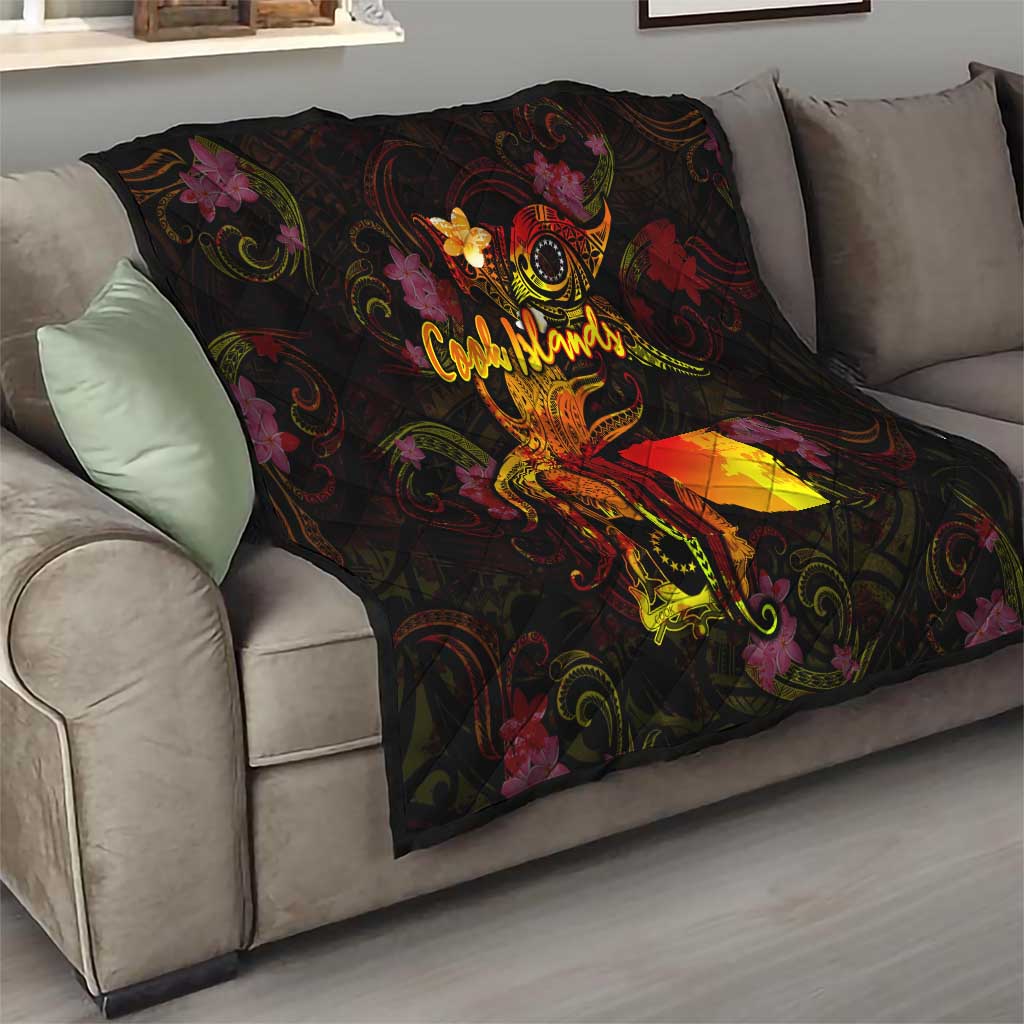 Cook Islands Quilt Octopus Plumeria Polynesian Tattoo